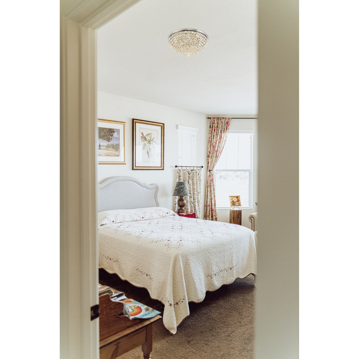 Coniston 3 Light Crystal Flush Ceiling Light - Polished Chrome