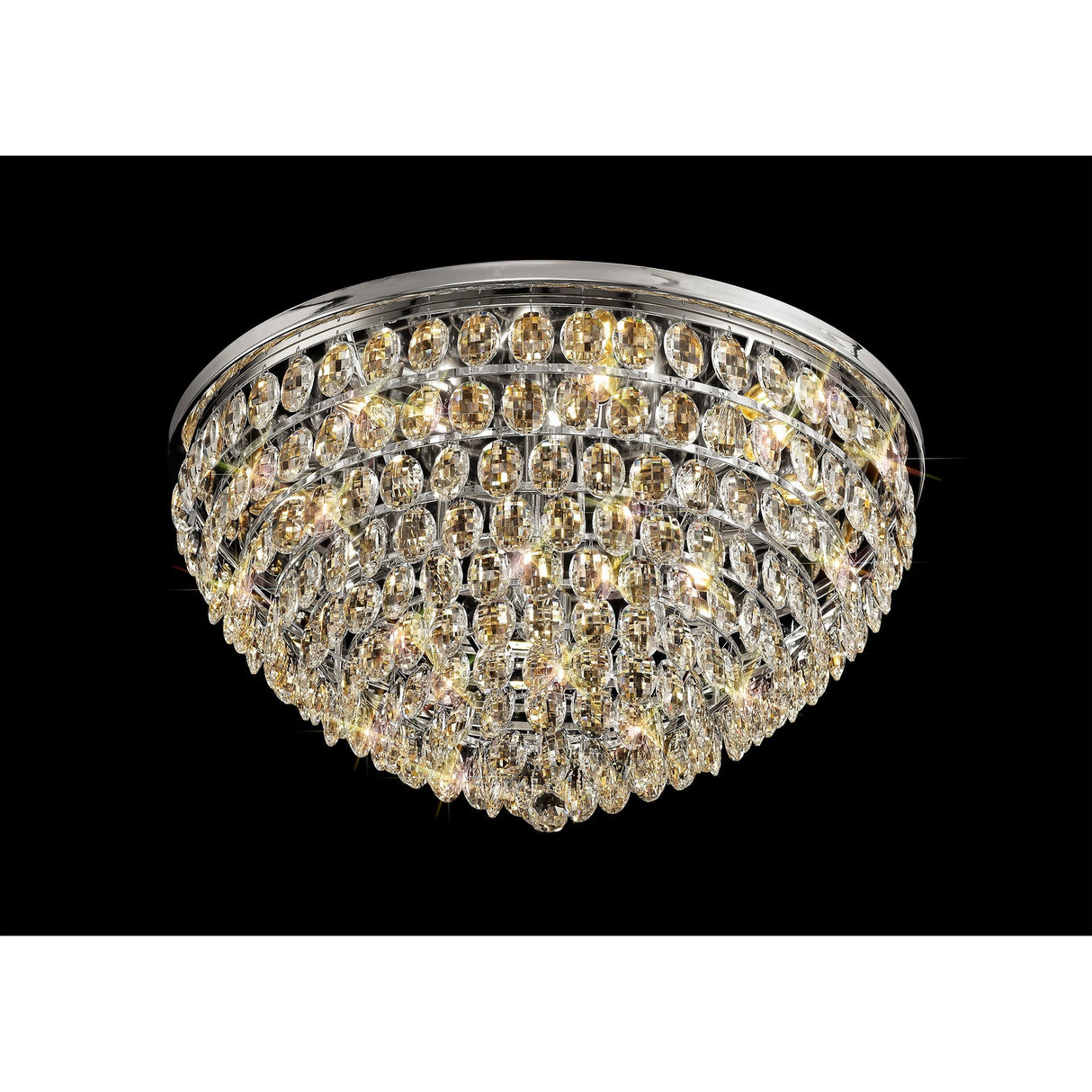 Coniston 3 Light Crystal Flush Ceiling Light - Polished Chrome
