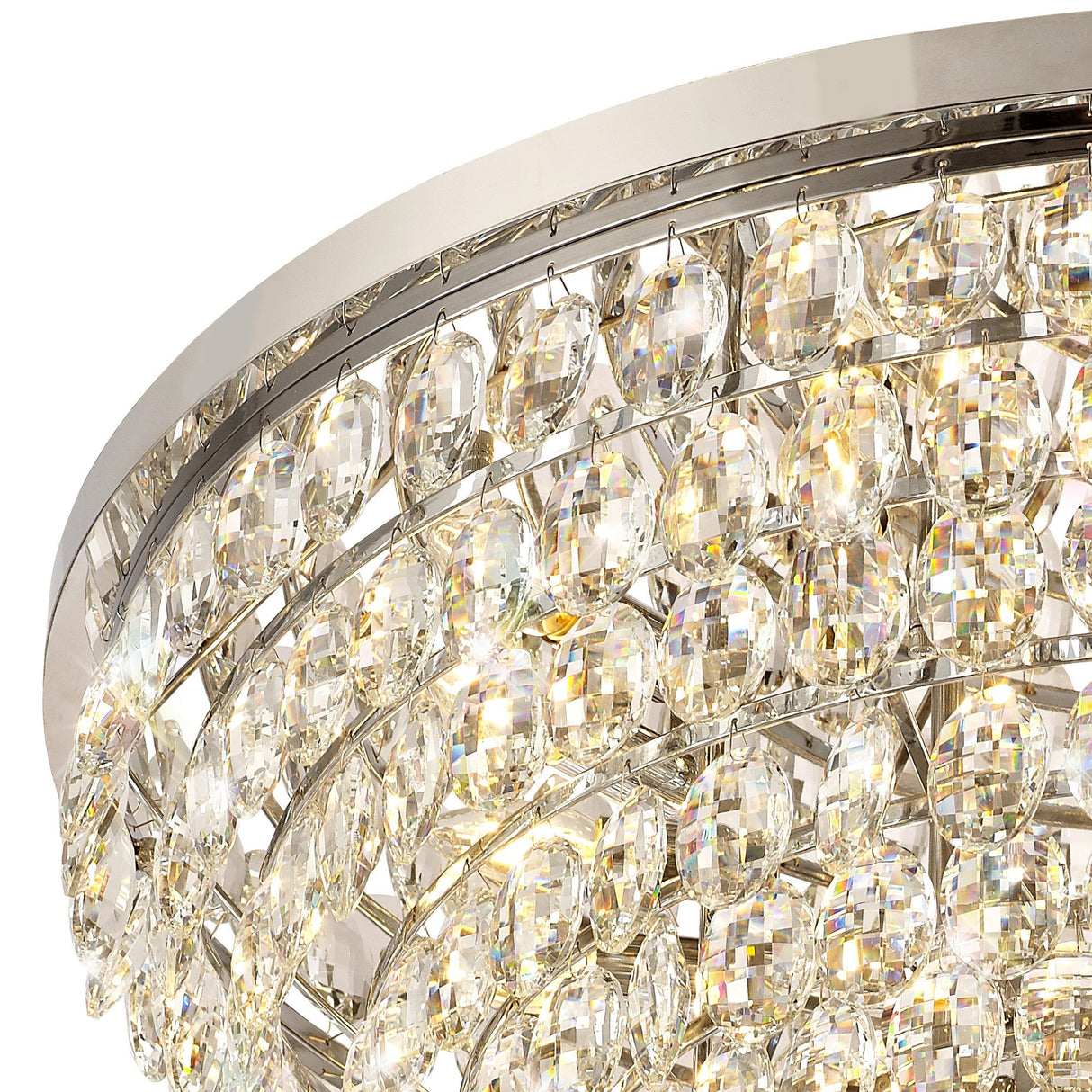 Coniston 6 Light Crystal Flush Ceiling Light - Polished Chrome