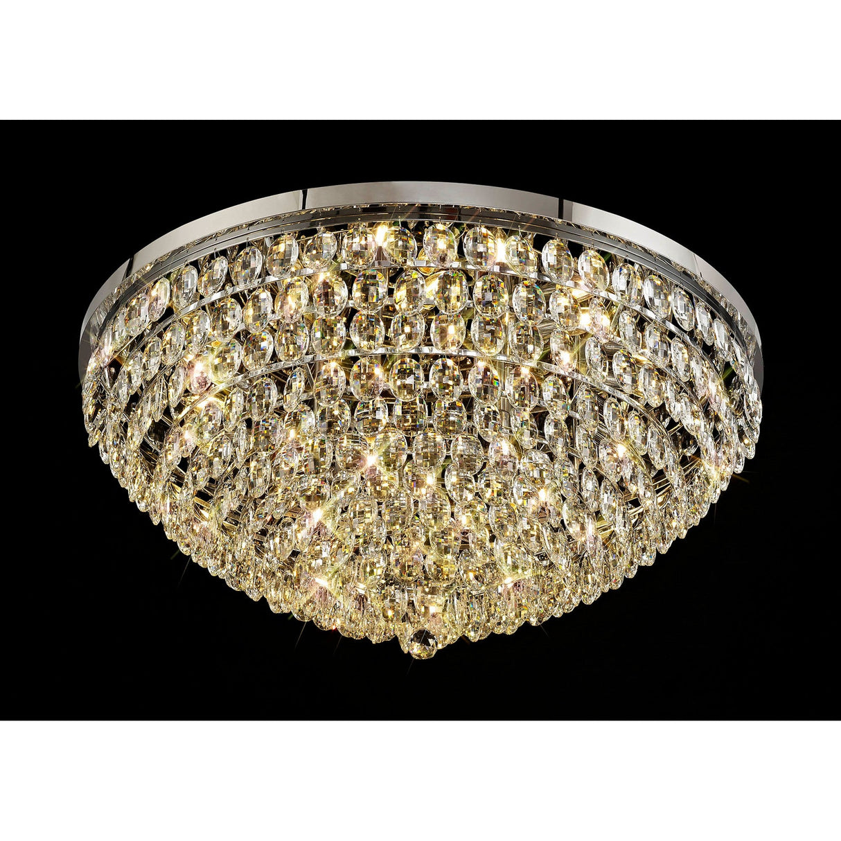 Coniston 6 Light Crystal Flush Ceiling Light - Polished Chrome