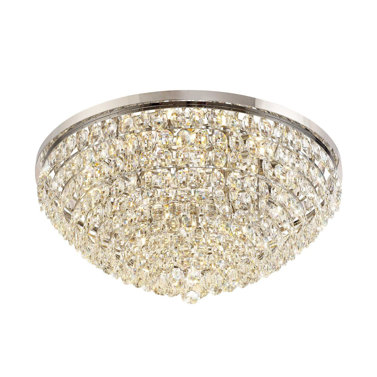 Coniston 6 Light Crystal Flush Ceiling Light - Polished Chrome