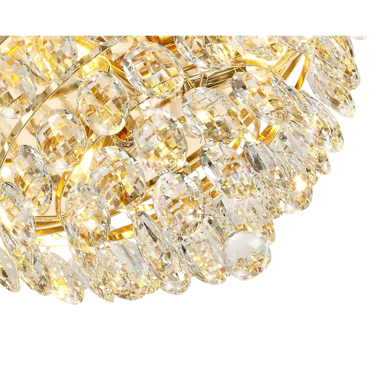 Coniston 12 Light Crystal Flush Ceiling Light - French Gold
