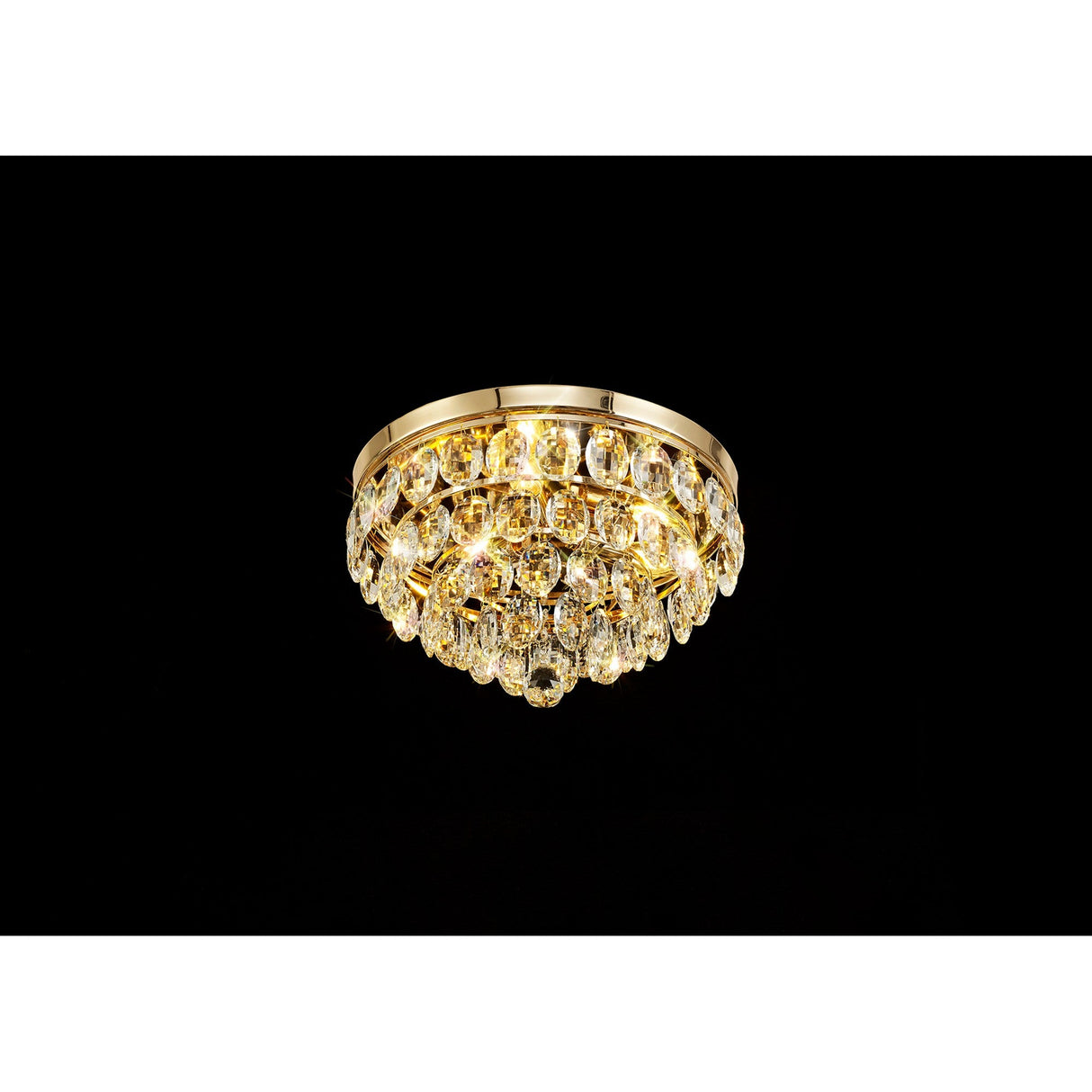 Coniston 12 Light Crystal Flush Ceiling Light - French Gold