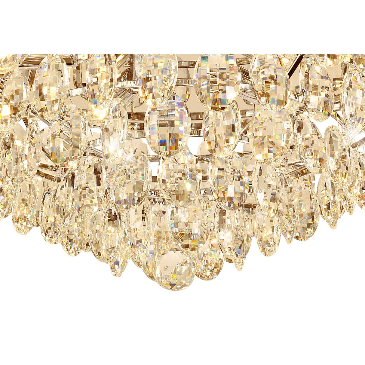 Coniston 15 Light Crystal Flush Ceiling Light - French Gold