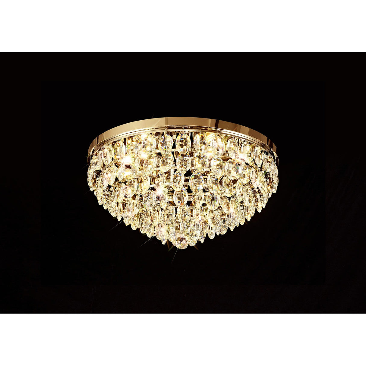 Coniston 15 Light Crystal Flush Ceiling Light - French Gold