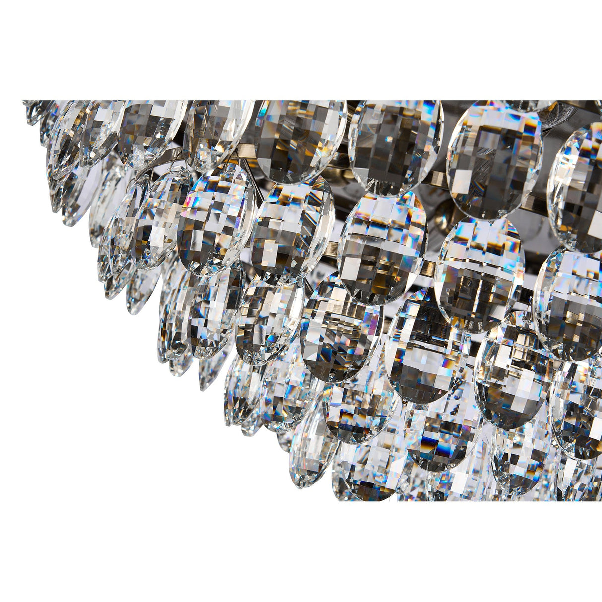 Coniston 3 Light Crystal Flush Ceiling Light - Antique Brass