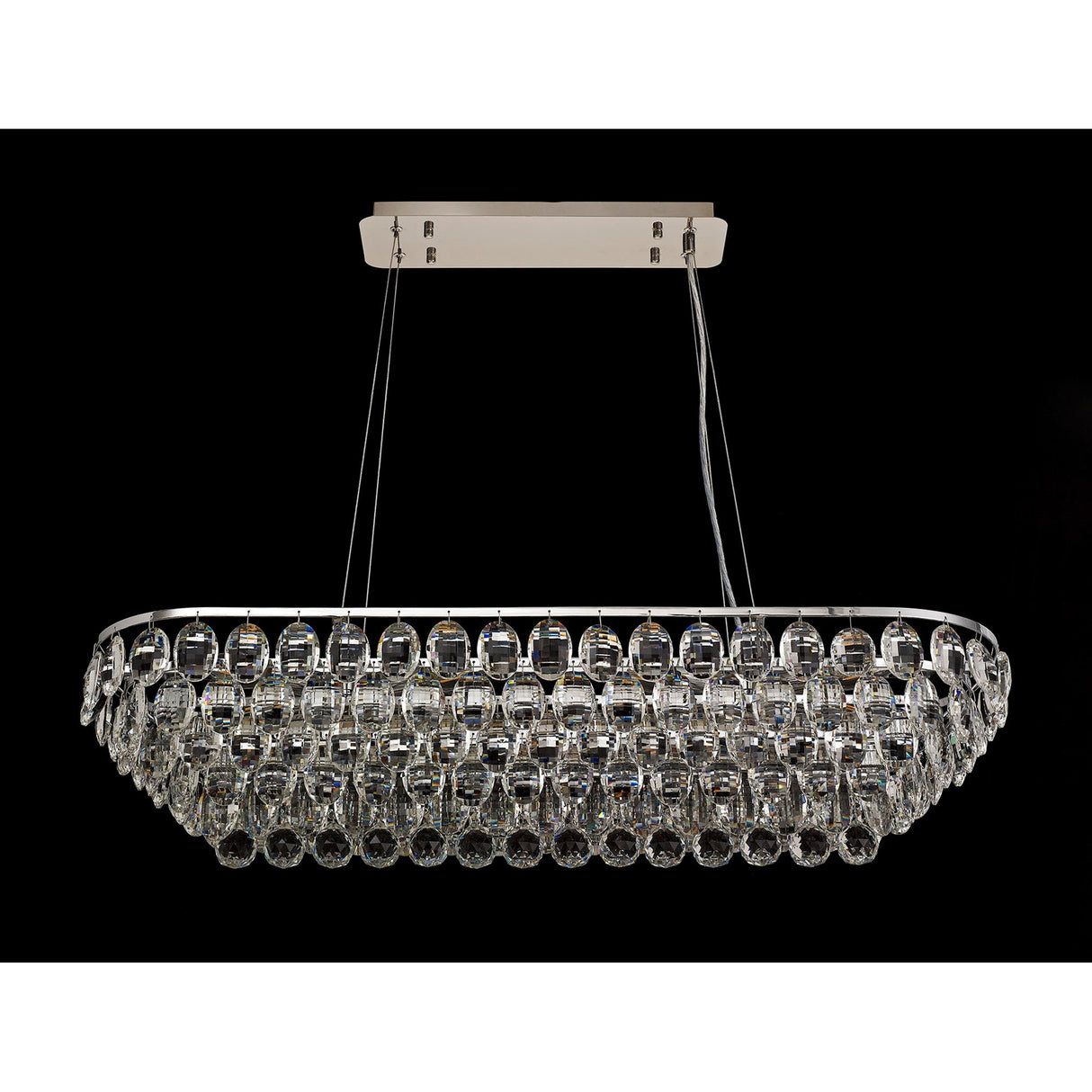 Coniston 8 Light Crystal Linear Suspension Light - Chrome