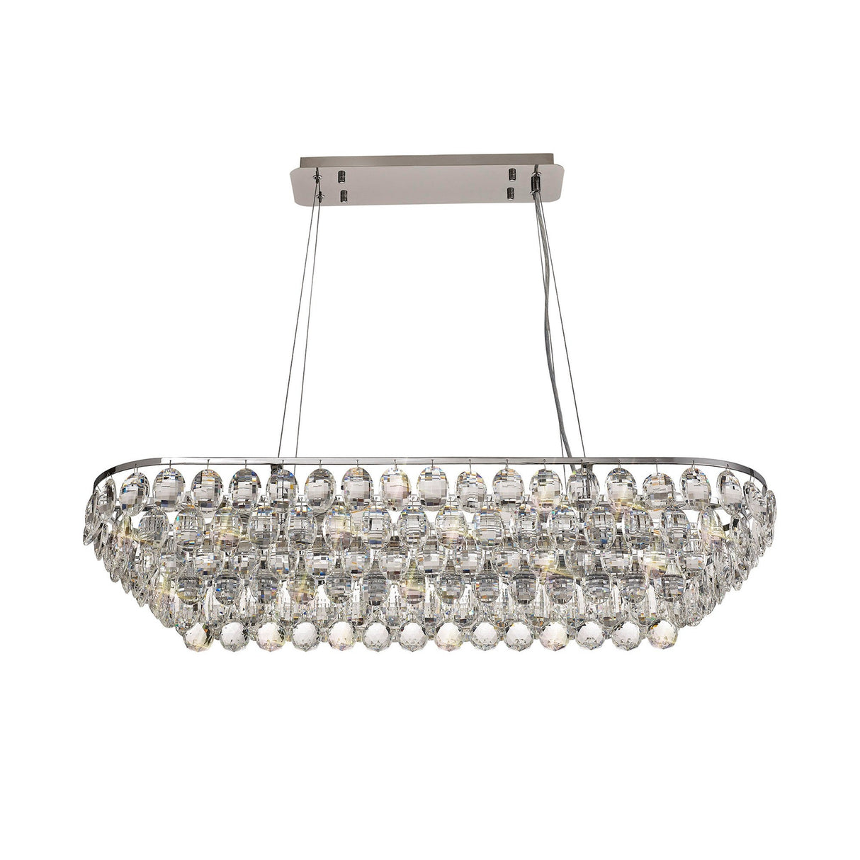 Coniston 8 Light Crystal Linear Suspension Light - Chrome