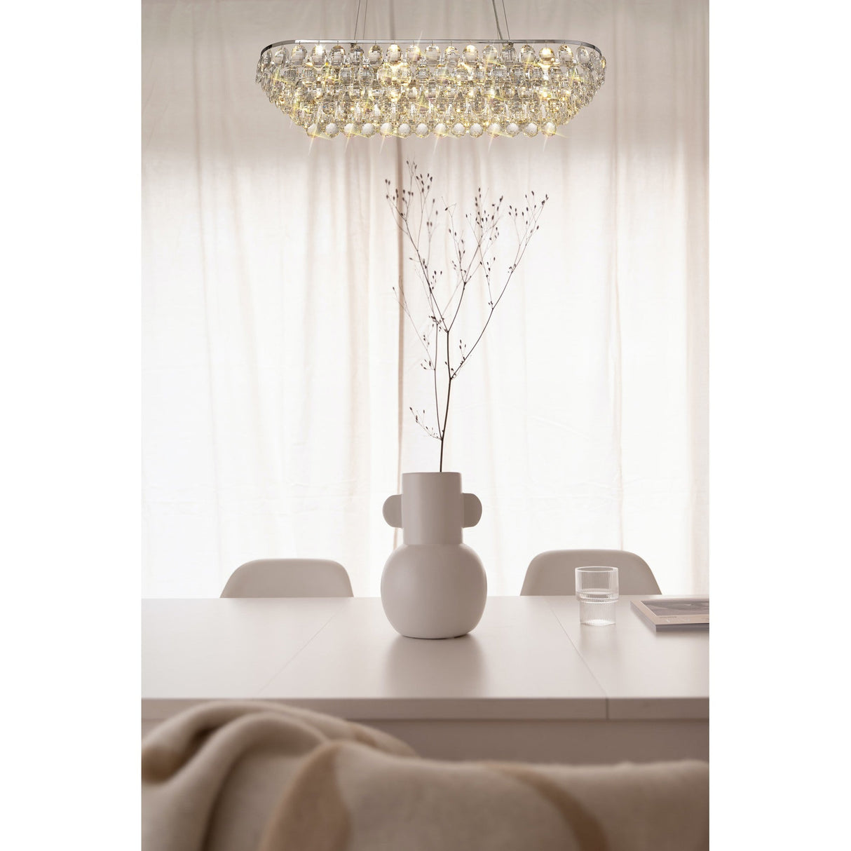 Coniston 8 Light Crystal Linear Suspension Light - Chrome