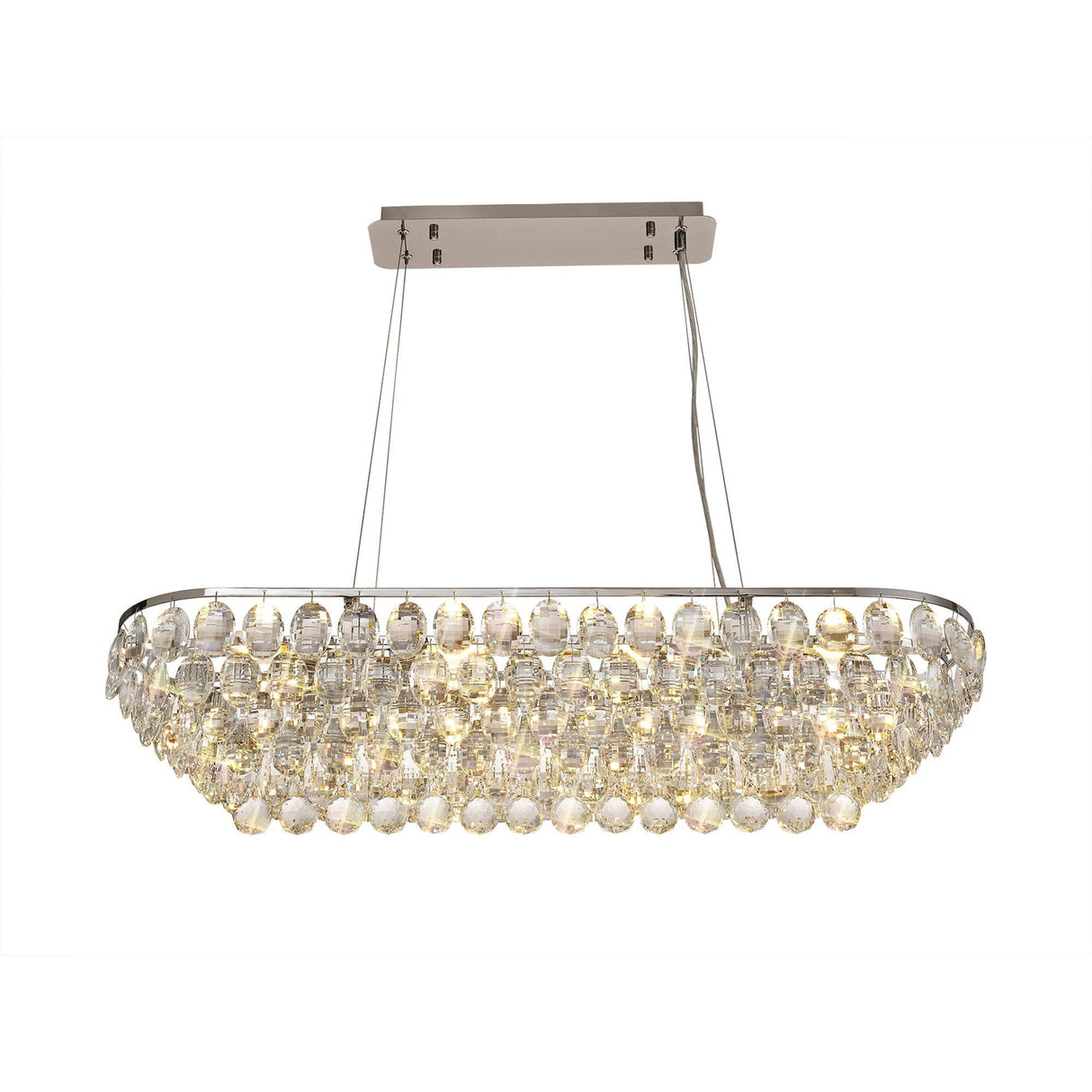 Coniston 8 Light Crystal Linear Suspension Light - Chrome