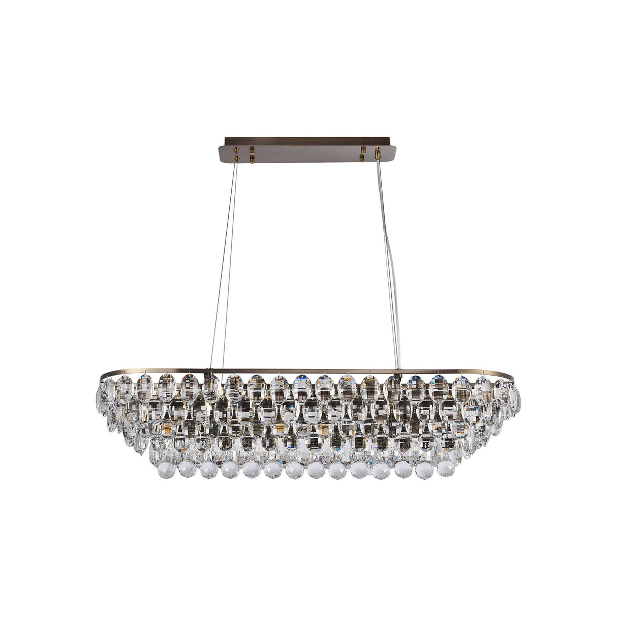 Coniston 8 Light Crystal Linear Suspension Light - Brass