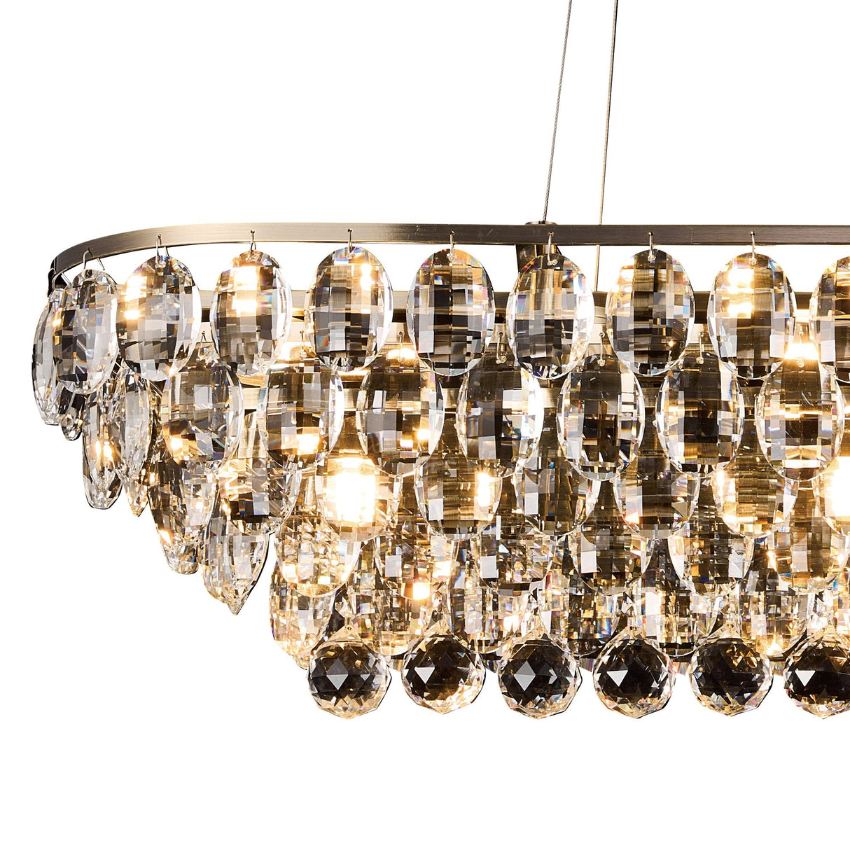 Coniston 8 Light Crystal Linear Suspension Light - Brass