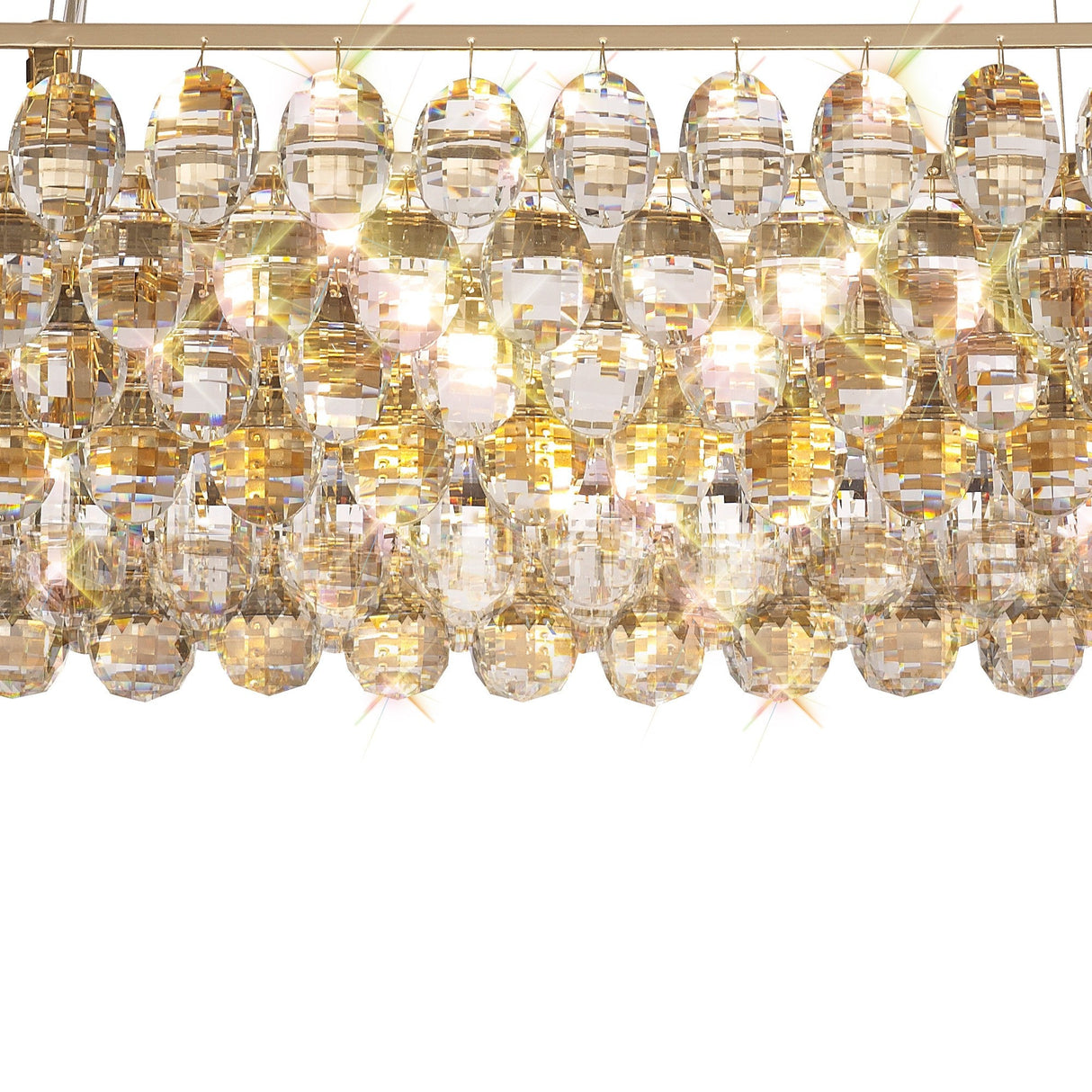 Coniston 8 Light Crystal Linear Suspension Light - Gold