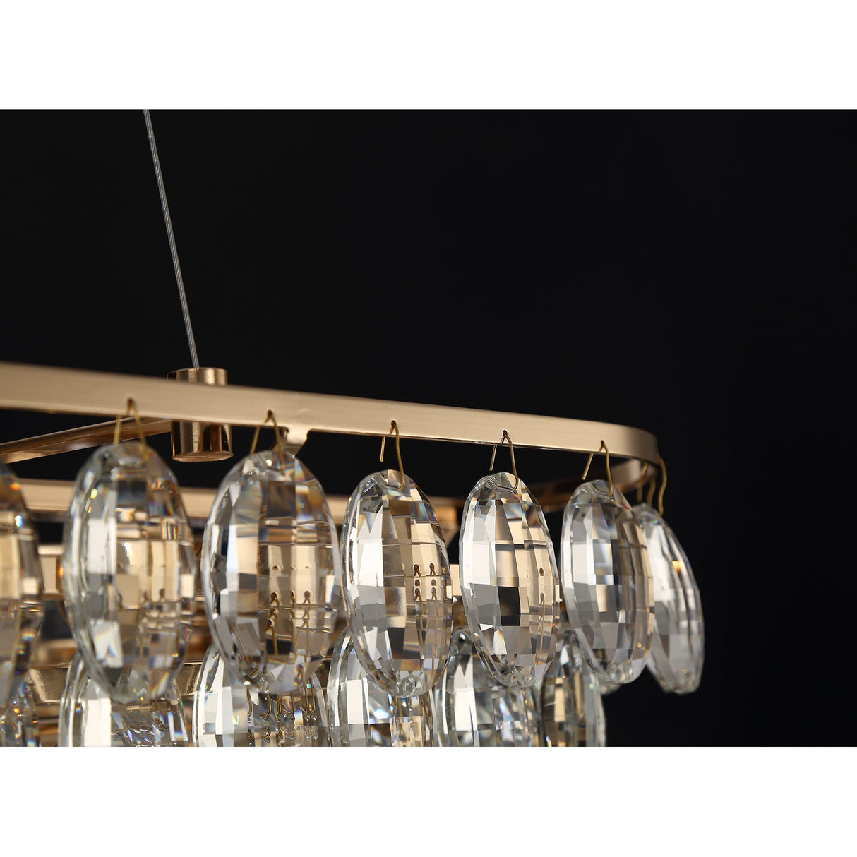 Coniston 8 Light Crystal Linear Suspension Light - Gold