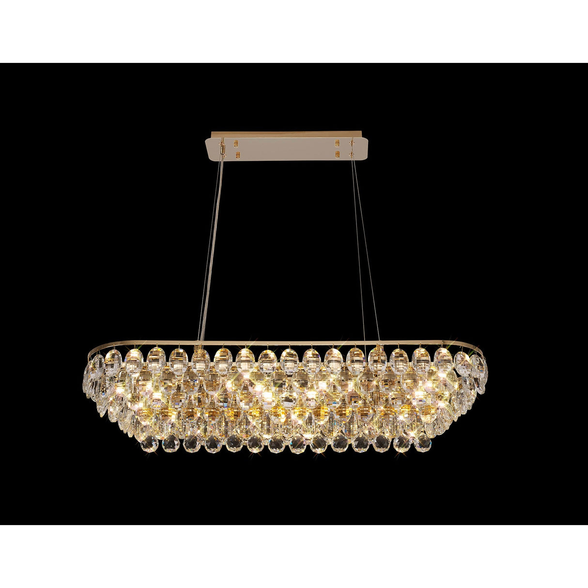 Coniston 8 Light Crystal Linear Suspension Light - Gold