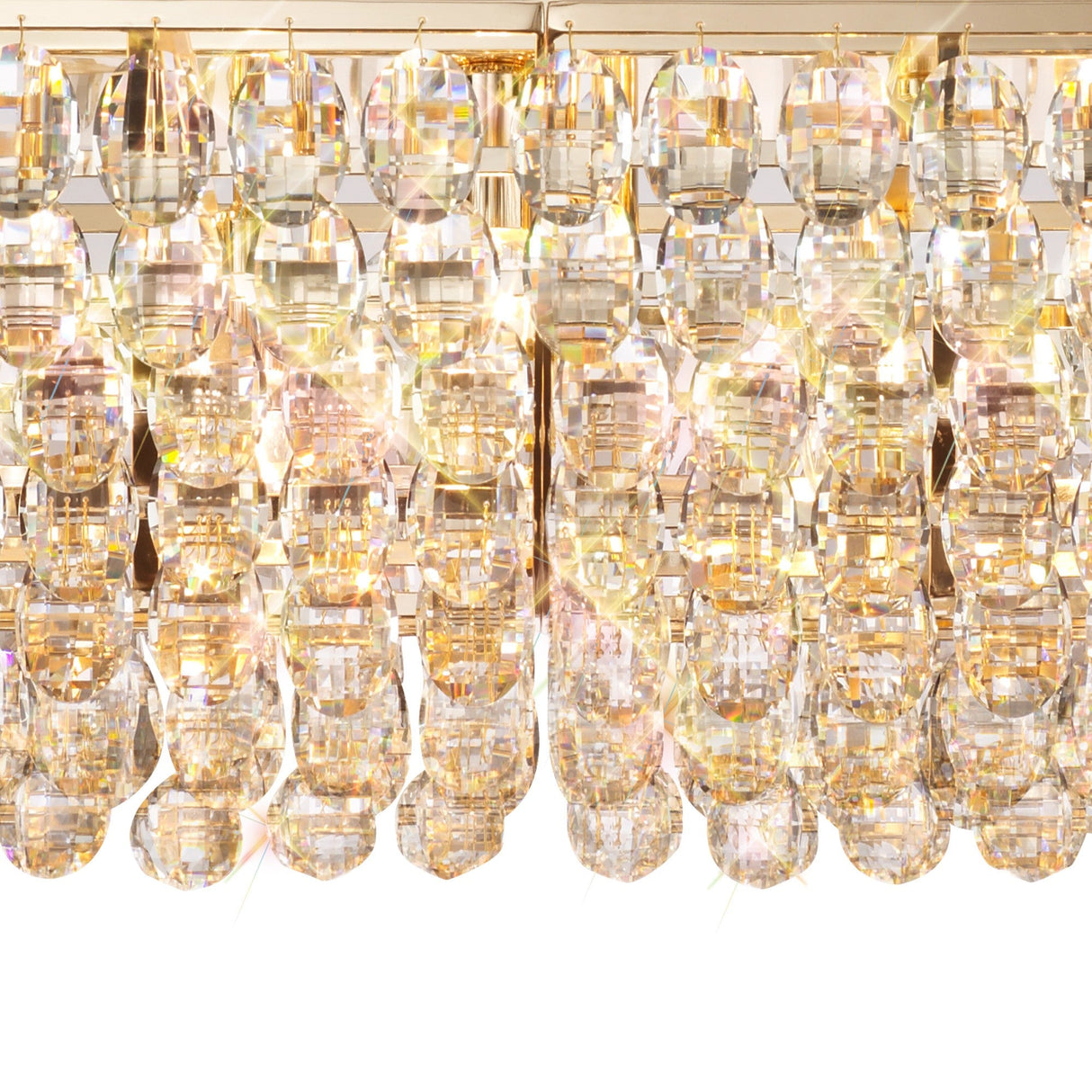 Coniston 14 Light Crystal Linear Suspension Light - French Gold