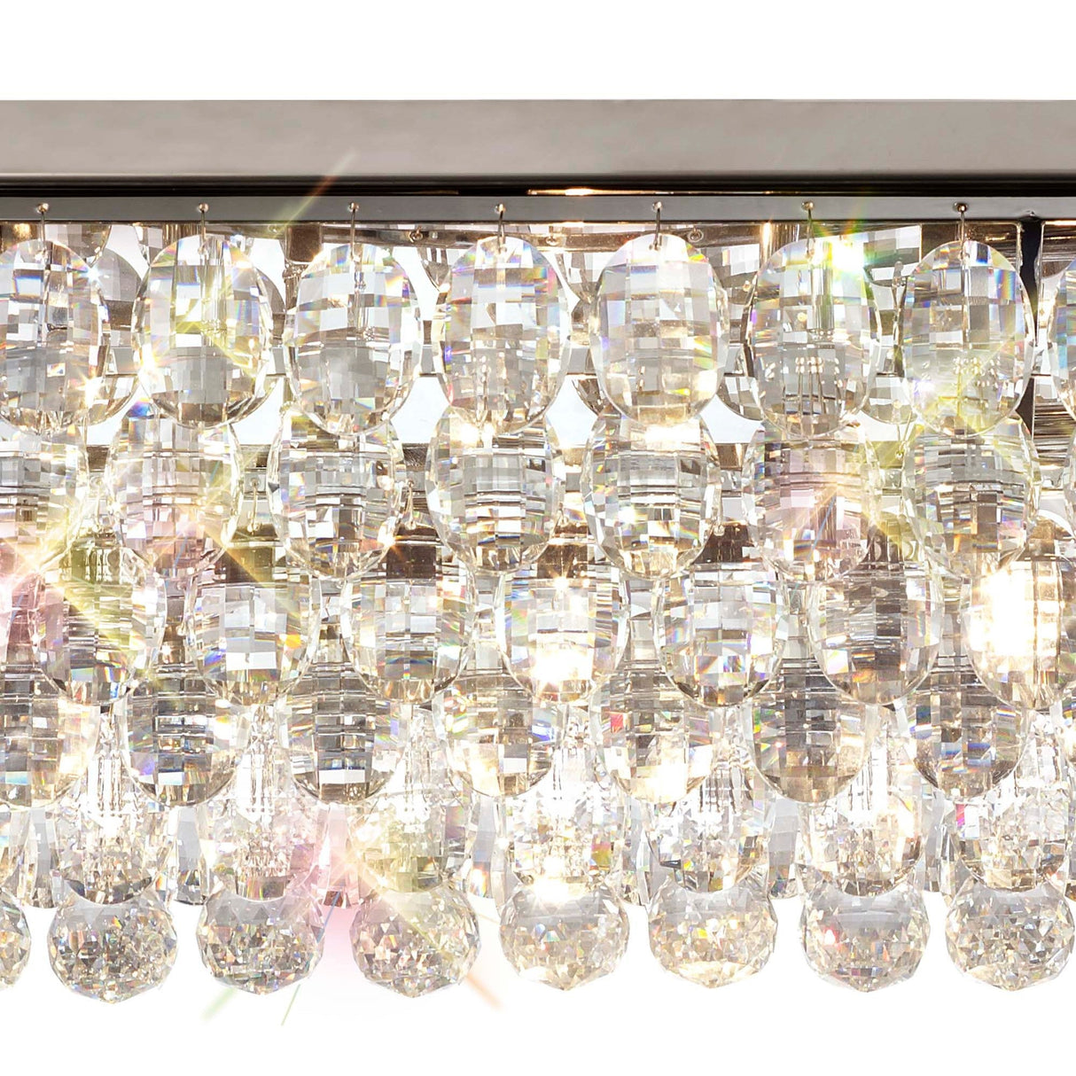 Coniston 11 Light Bar Crystal Flush Ceiling Light - Polished Chrome