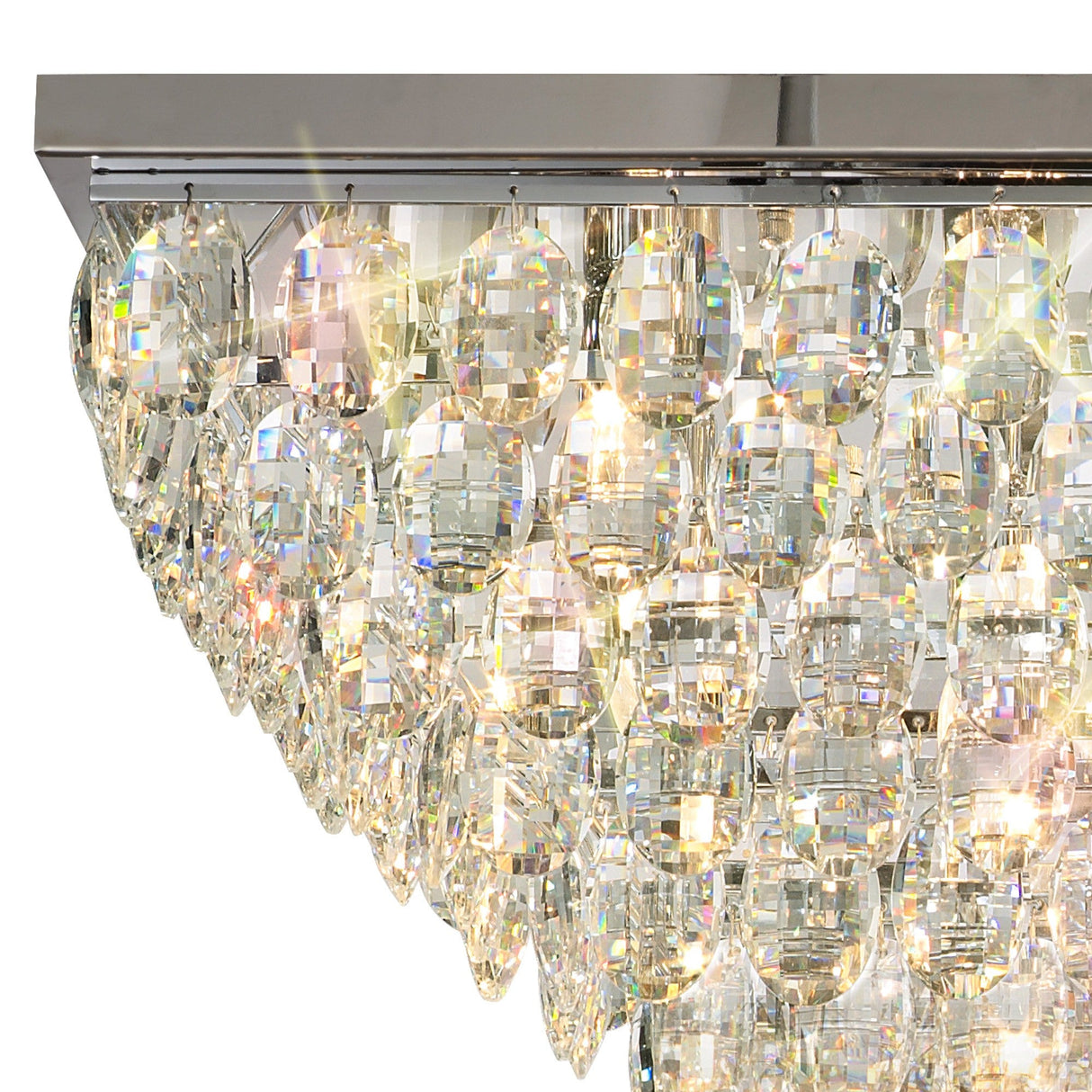 Coniston 5 Light Bar Crystal Flush Ceiling Light - Polished Chrome