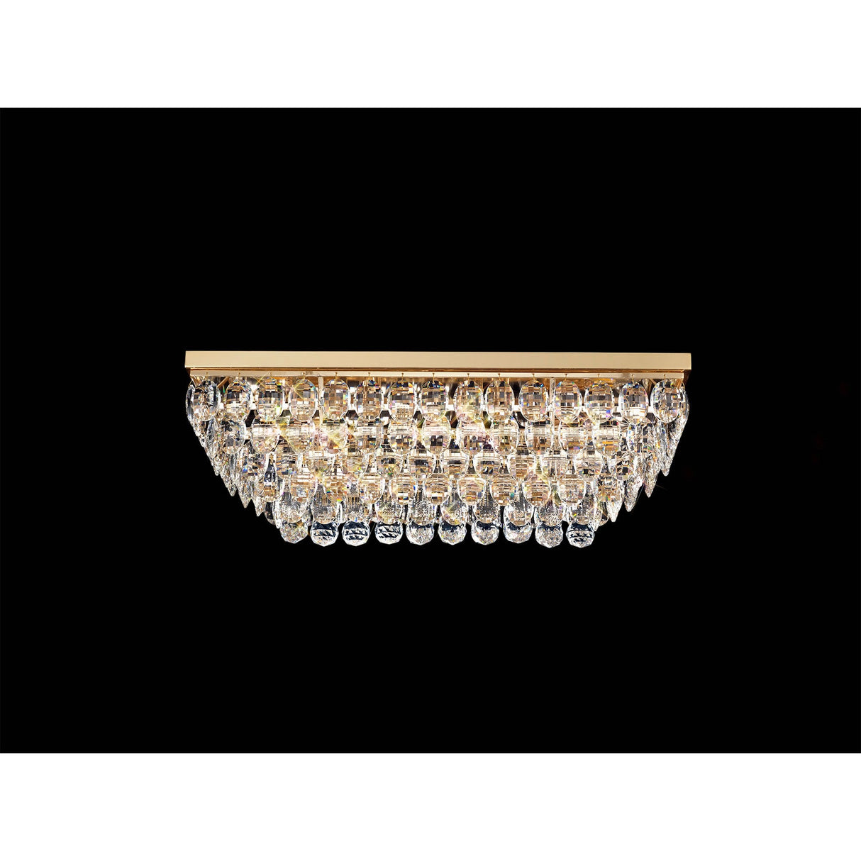Coniston 11 Light Bar Crystal Flush Ceiling Light - French Gold