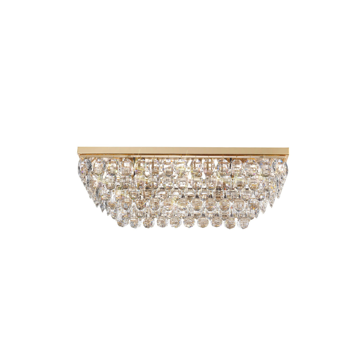 Coniston 11 Light Bar Crystal Flush Ceiling Light - French Gold