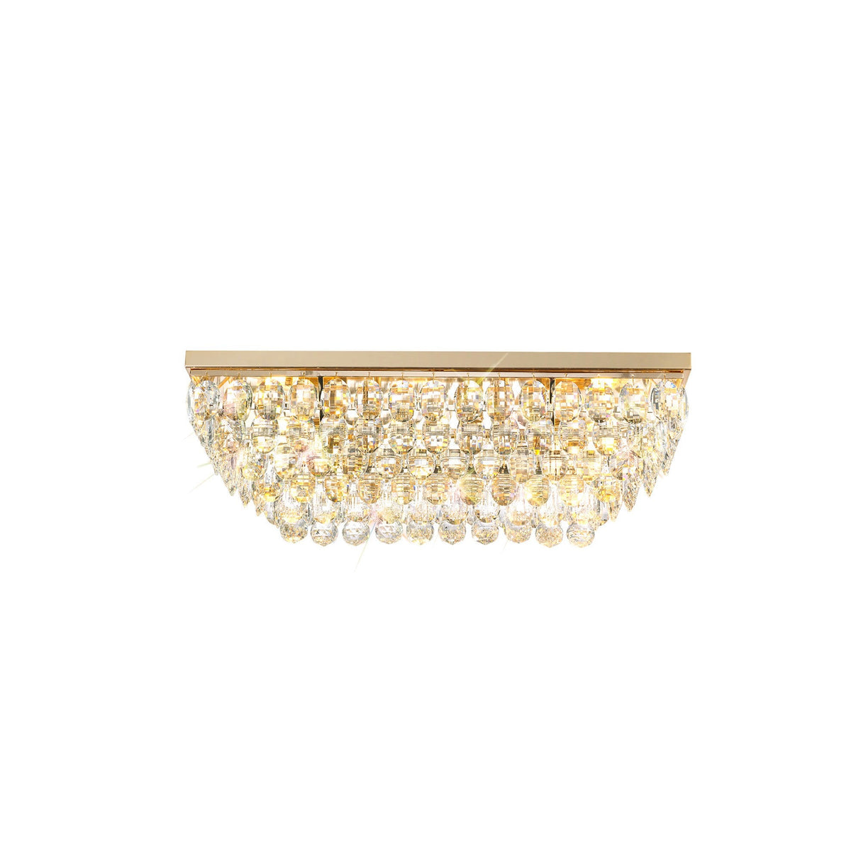 Coniston 11 Light Bar Crystal Flush Ceiling Light - French Gold