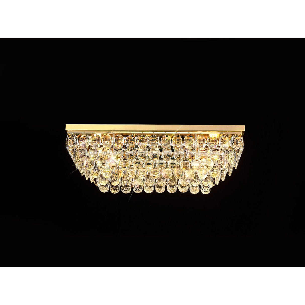Coniston 11 Light Bar Crystal Flush Ceiling Light - French Gold