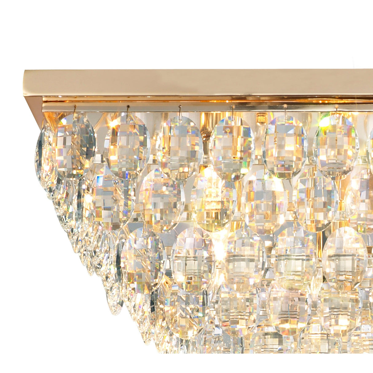 Coniston 5 Light Bar Crystal Flush Ceiling Light - French Gold