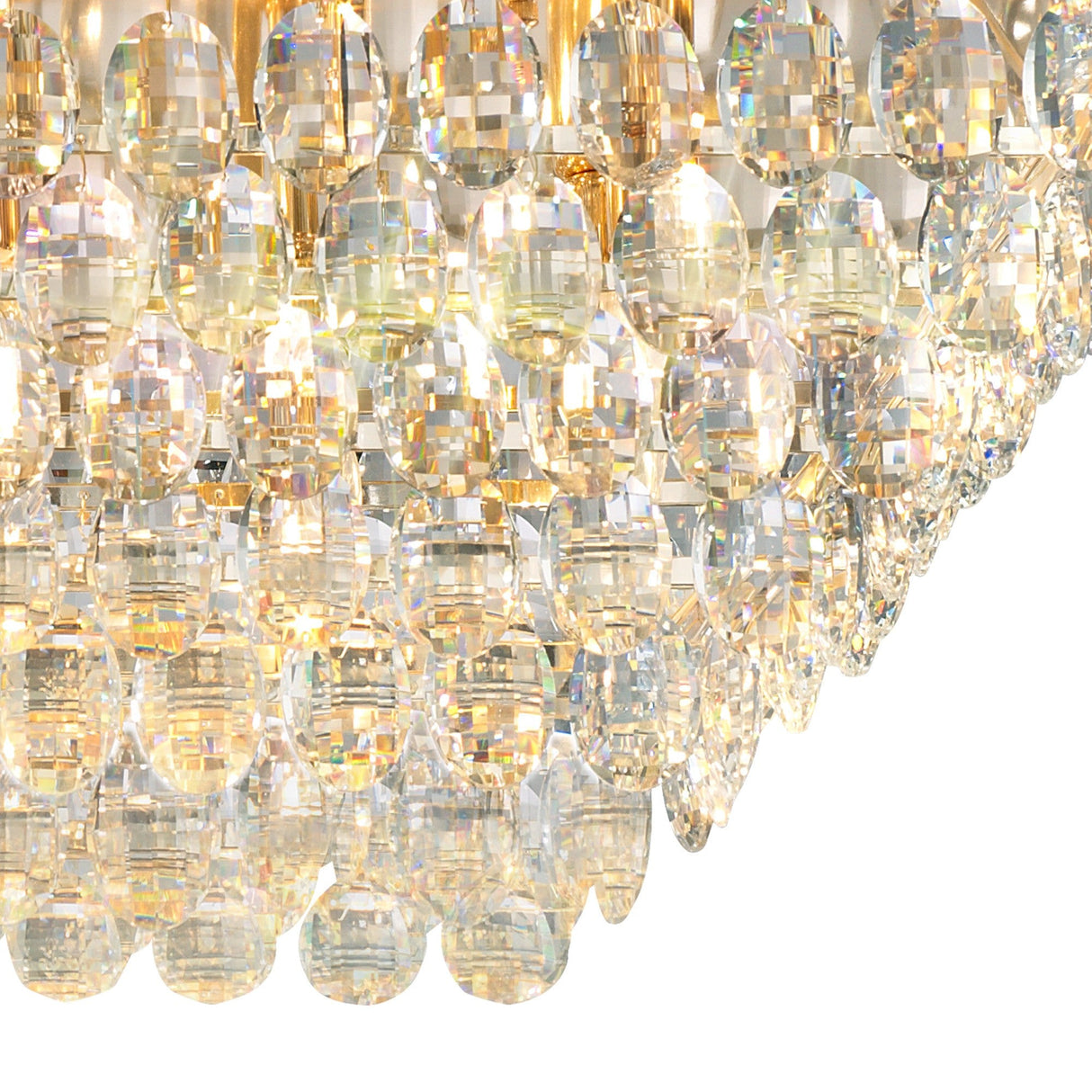 Coniston 5 Light Bar Crystal Flush Ceiling Light - French Gold