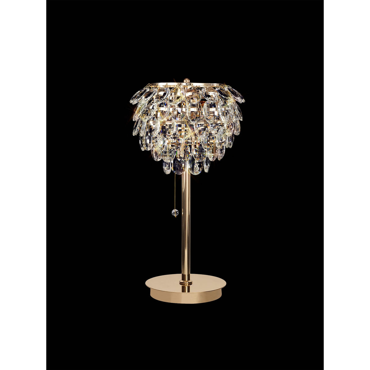 Coniston 2 Light Crystal Table Lamp - French Gold