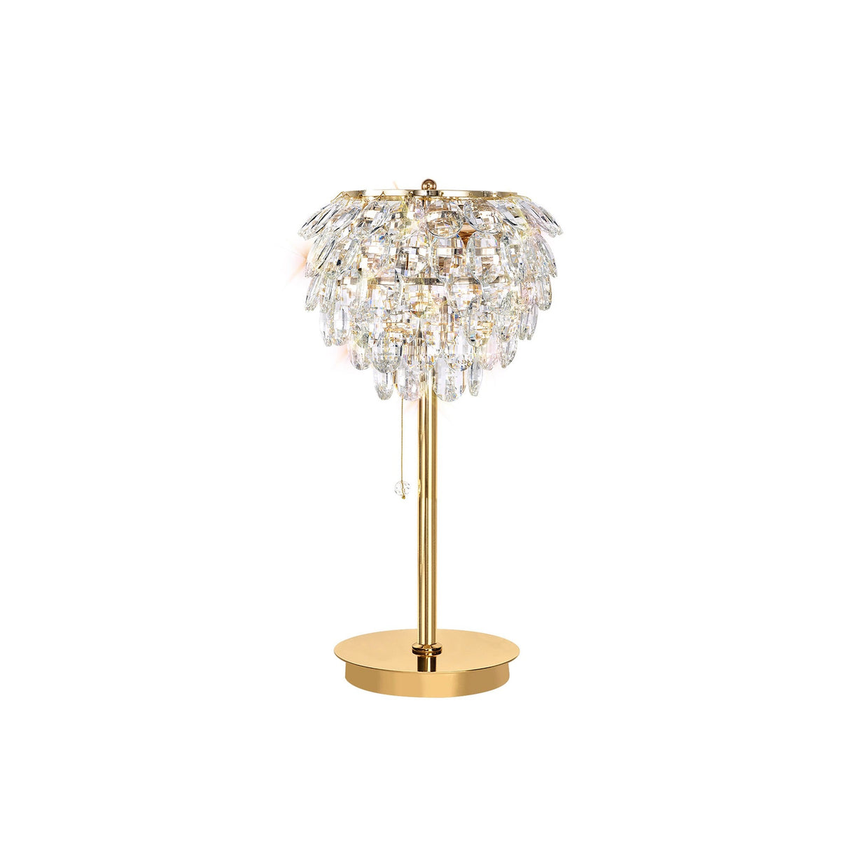 Coniston 2 Light Crystal Table Lamp - French Gold