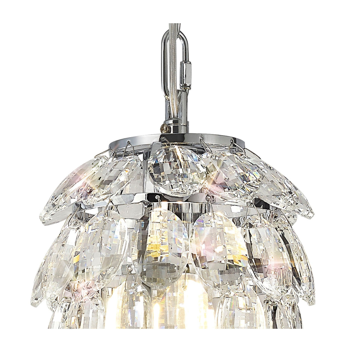 Coniston 17cm 1 Light Crystal Pendant Light - Polished Chrome