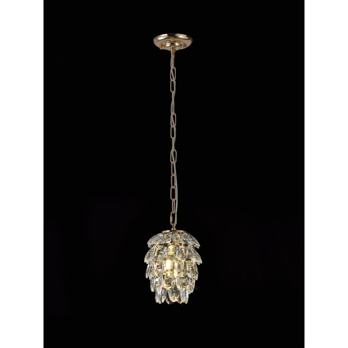 Coniston 17cm 1 Light Crystal Pendant Light - French Gold