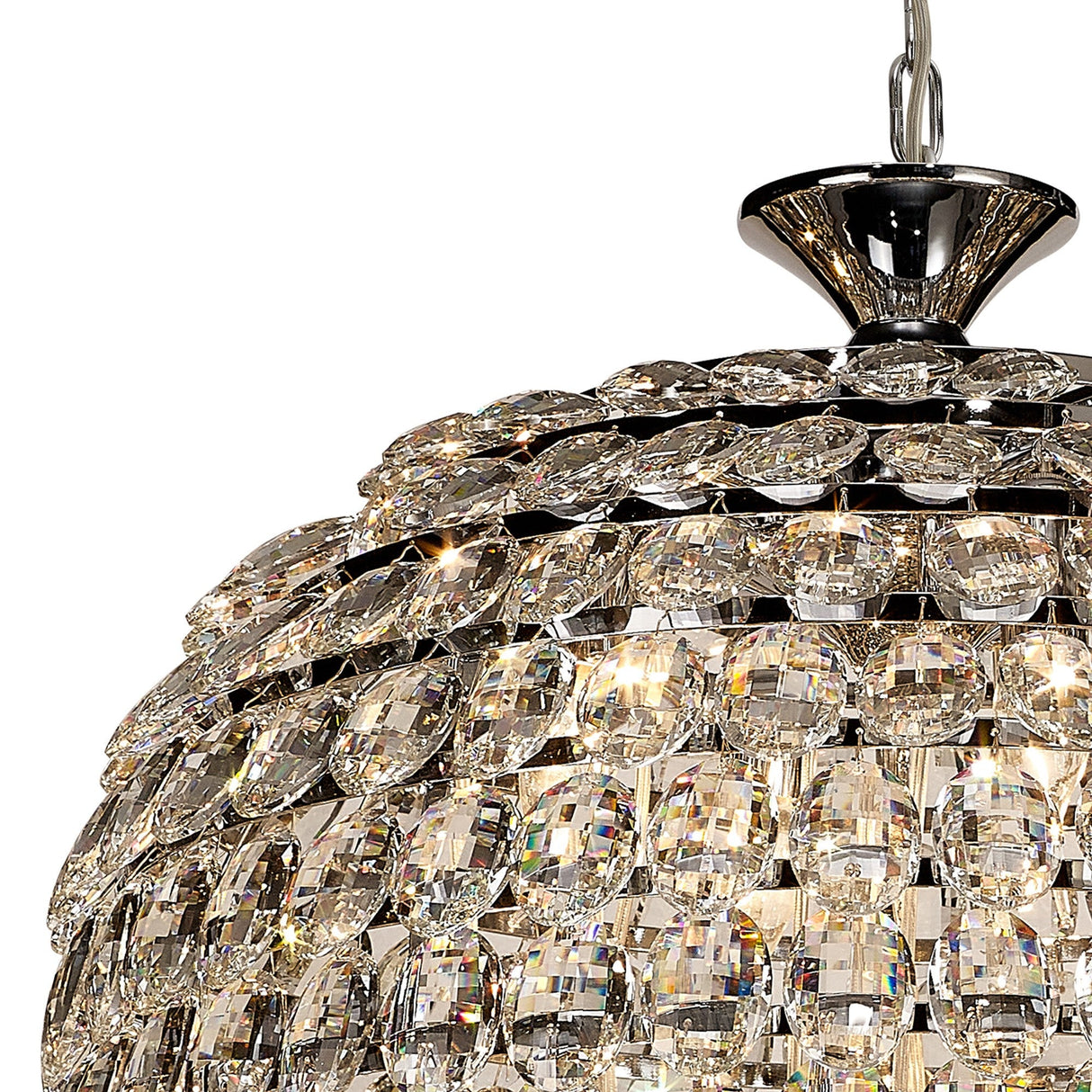 Coniston 60cm Acorn 16 Light Crystal Chandelier - Polished Chrome