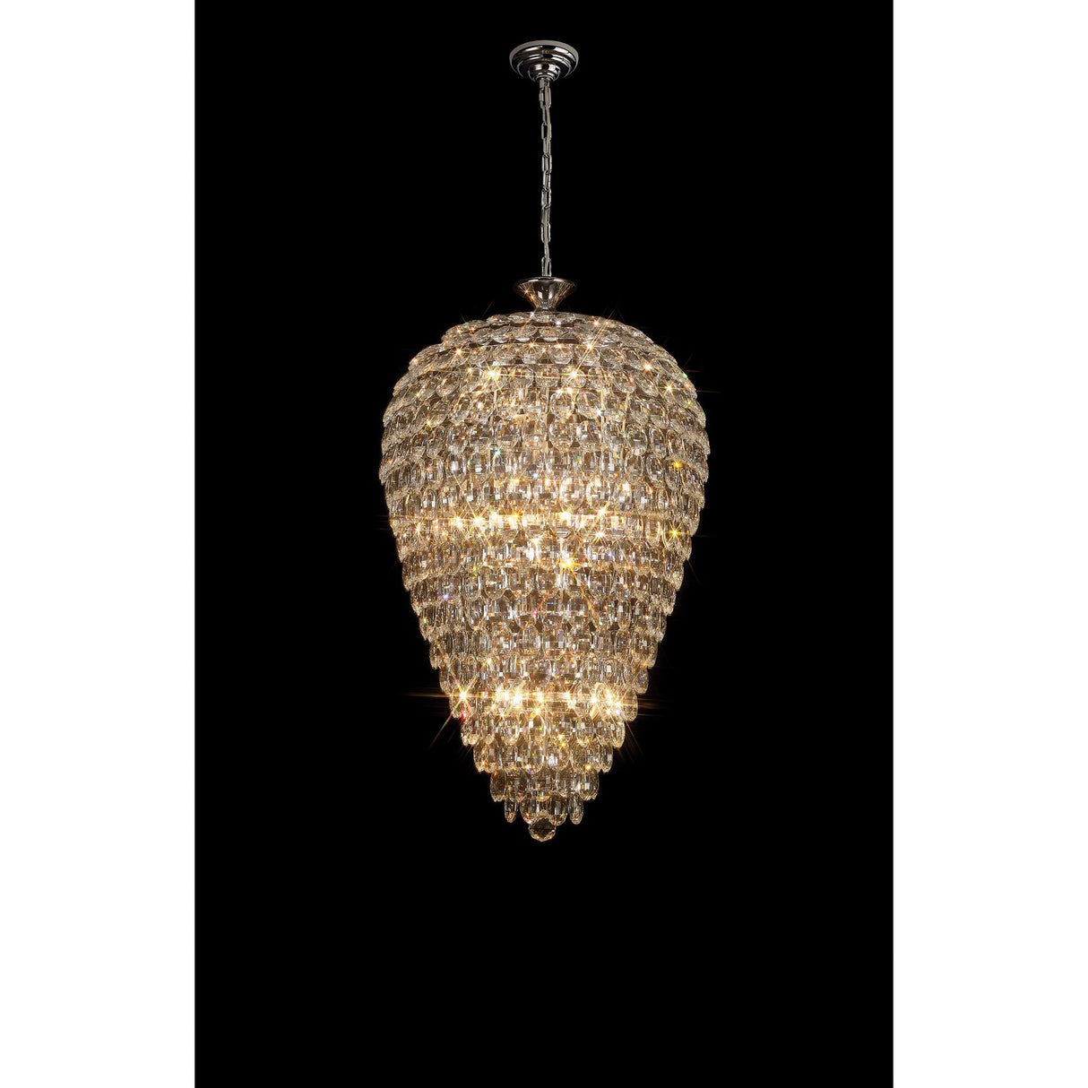 Coniston 60cm Acorn 16 Light Crystal Chandelier - Polished Chrome