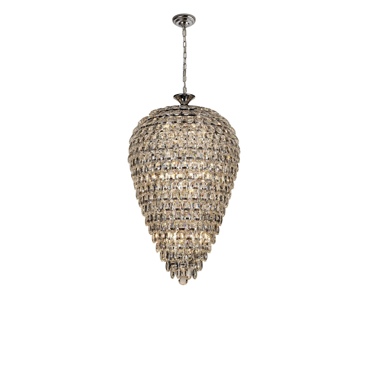 Coniston 60cm Acorn 16 Light Crystal Chandelier - Polished Chrome