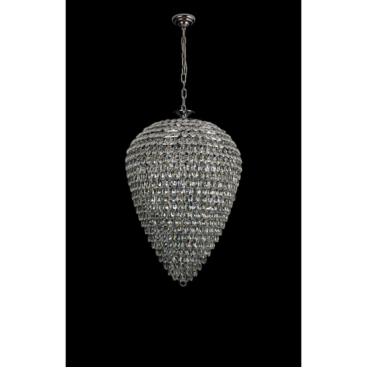 Coniston 80cm Acorn 25 Light Crystal Chandelier - Polished Chrome