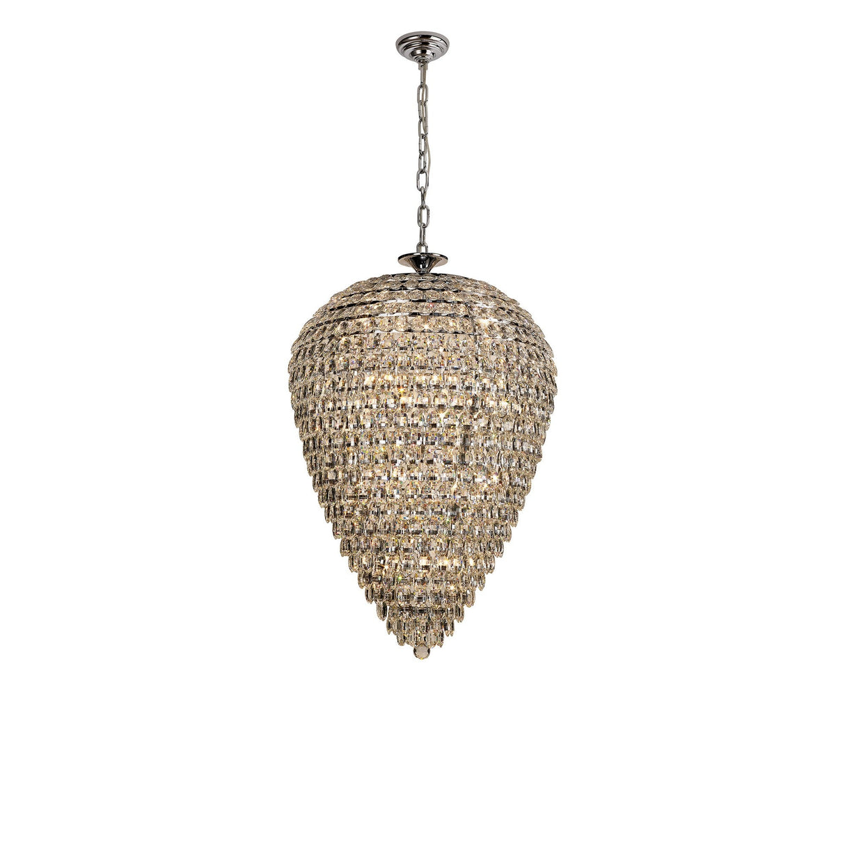 Coniston 80cm Acorn 25 Light Crystal Chandelier - Polished Chrome