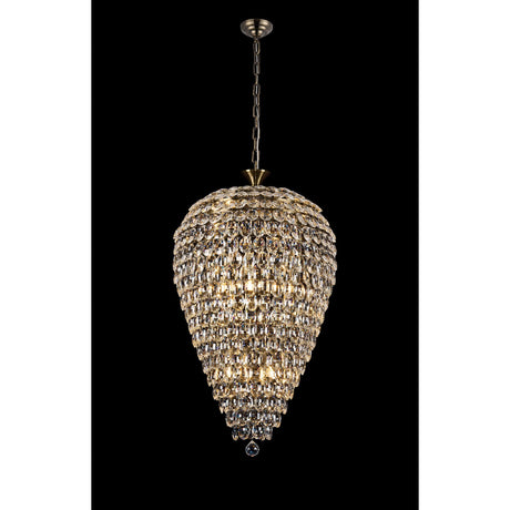 Coniston 60cm Acorn 16 Light Crystal Chandelier - Antique Brass