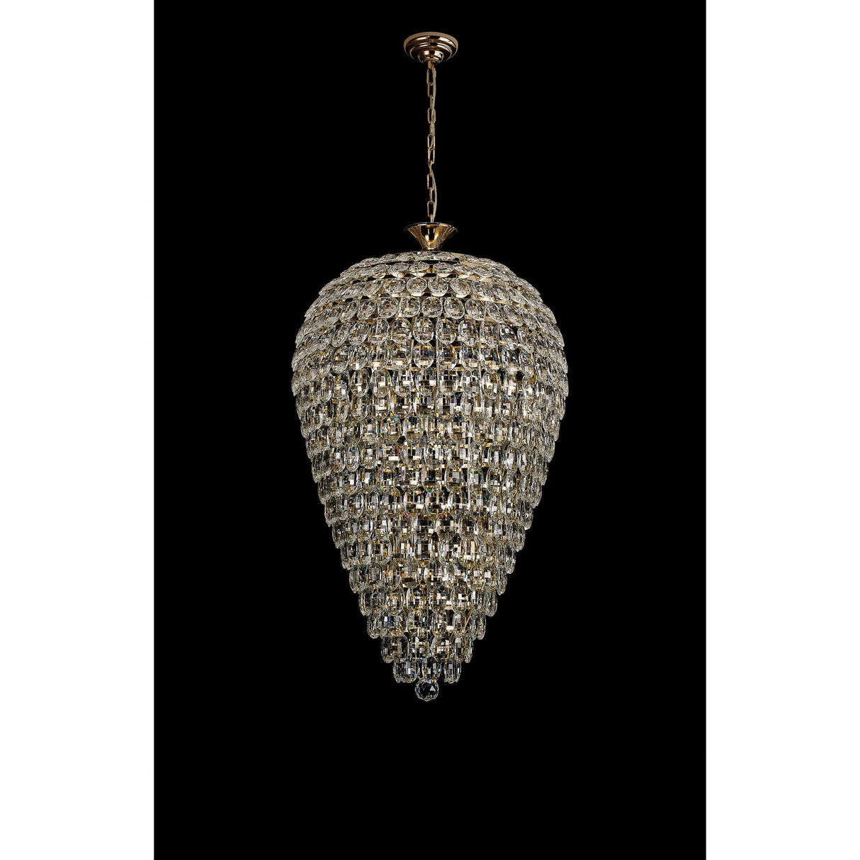 Coniston 60cm Acorn 16 Light Crystal Chandelier - French Gold