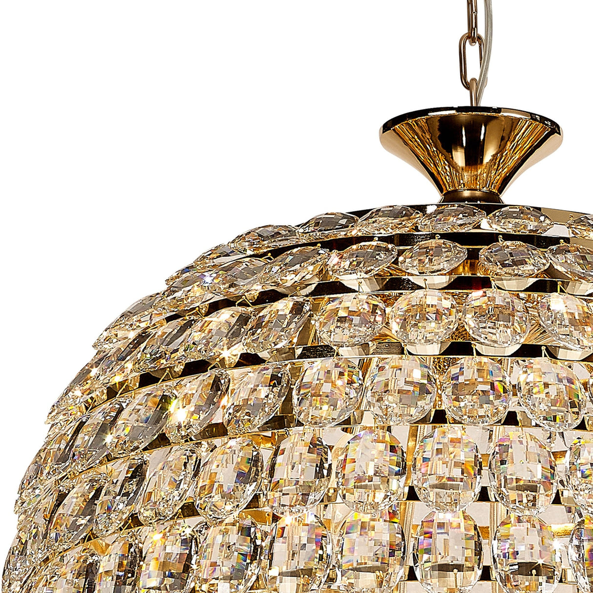 Coniston 60cm Acorn 16 Light Crystal Chandelier - French Gold