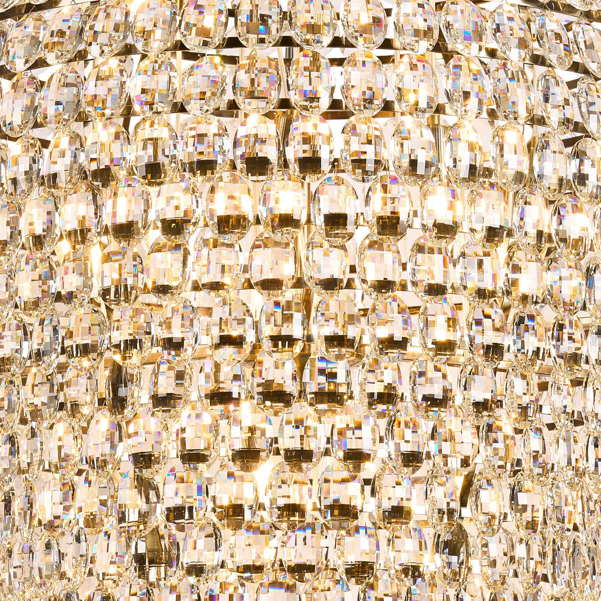 Coniston 80cm Acorn 25 Light Crystal Chandelier - Antique Brass