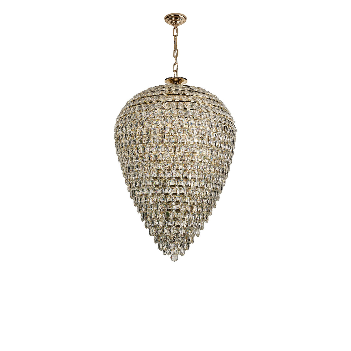 Coniston 80cm Acorn 25 Light Crystal Chandelier - French Gold