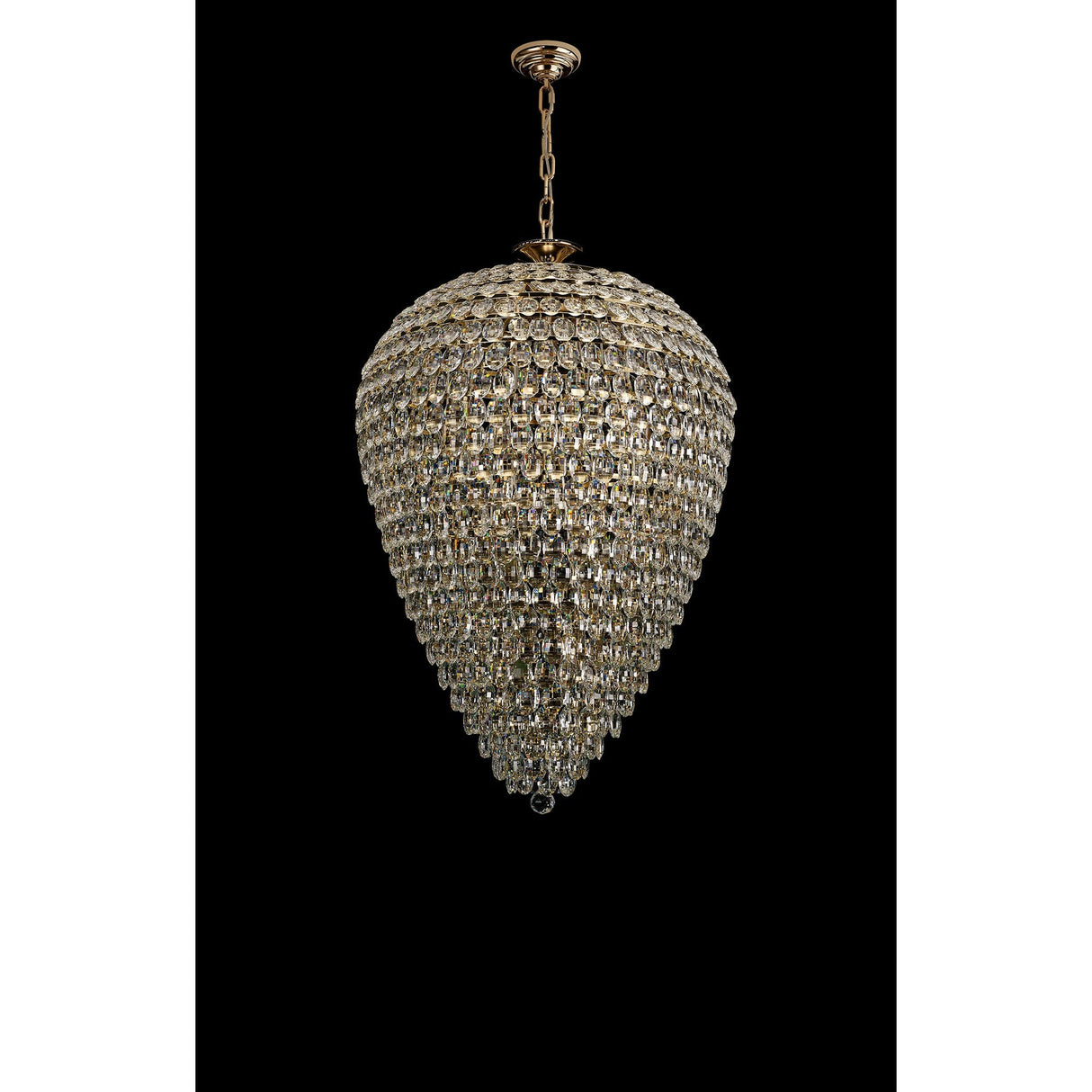 Coniston 80cm Acorn 25 Light Crystal Chandelier - French Gold