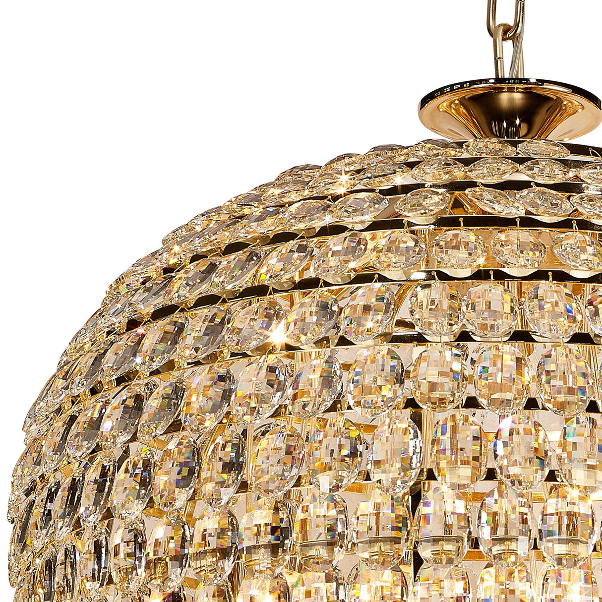 Coniston 80cm Acorn 25 Light Crystal Chandelier - French Gold