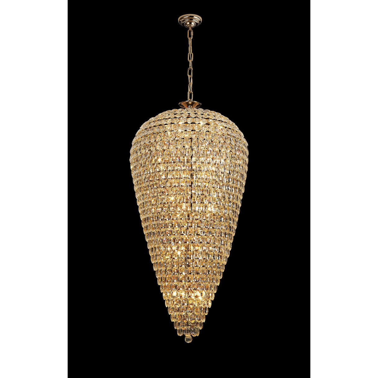Coniston 80cm Tall Acorn 30 Light Crystal Chandelier - French Gold