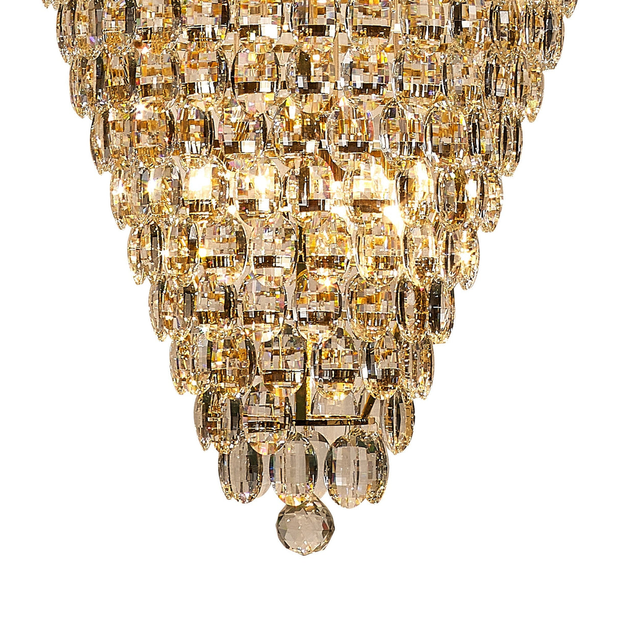Coniston 80cm Tall Acorn 30 Light Crystal Chandelier - French Gold