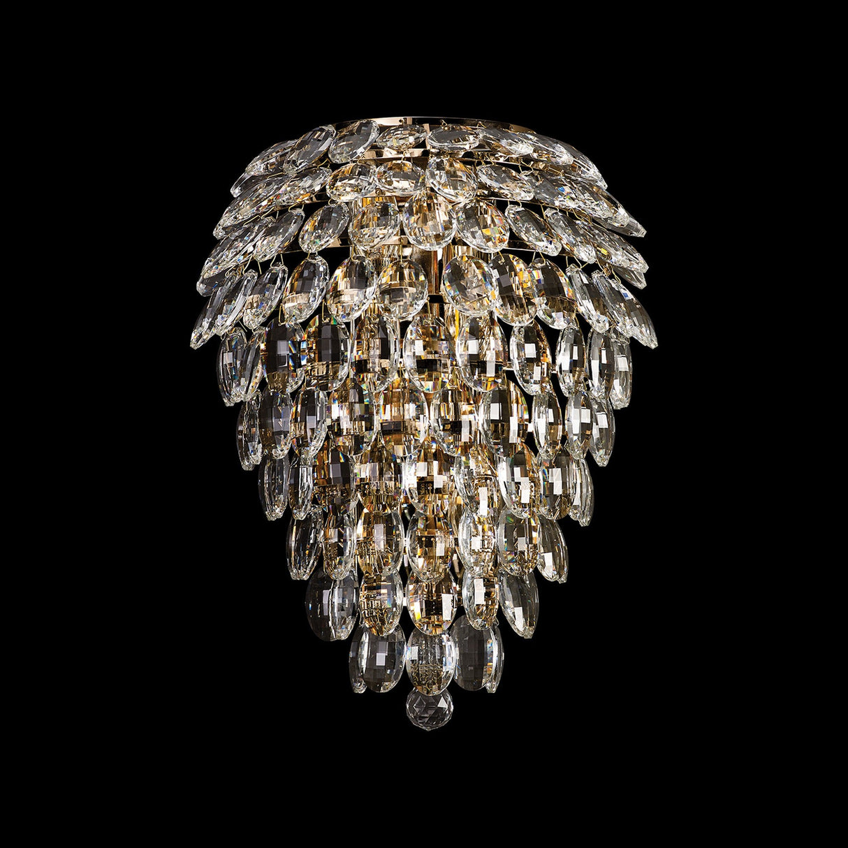 Coniston 4 Light Crystal Wall Light – French Gold