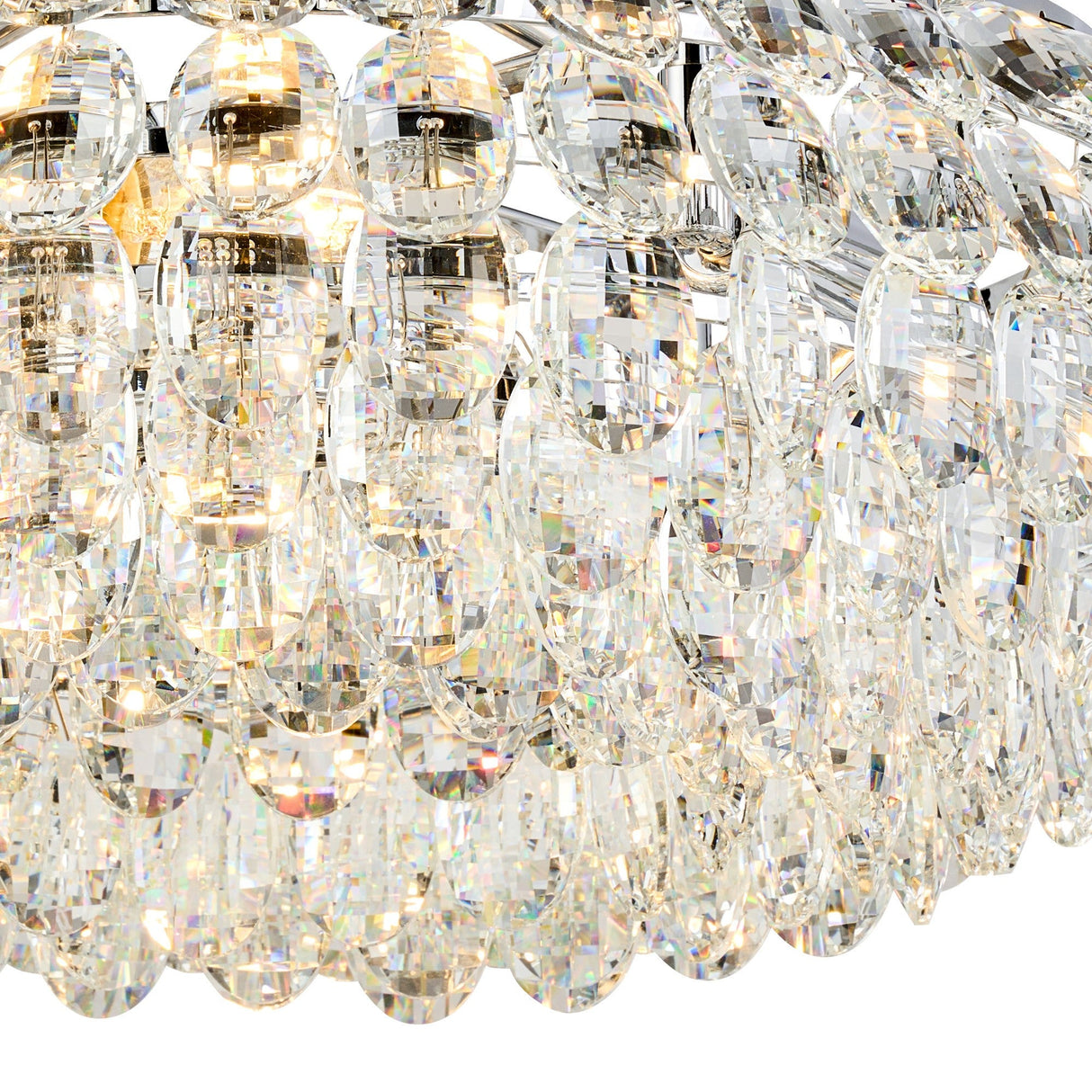 Coniston 8 Light Ring Crystal Semi-Flush Ceiling Light - Polished Chrome