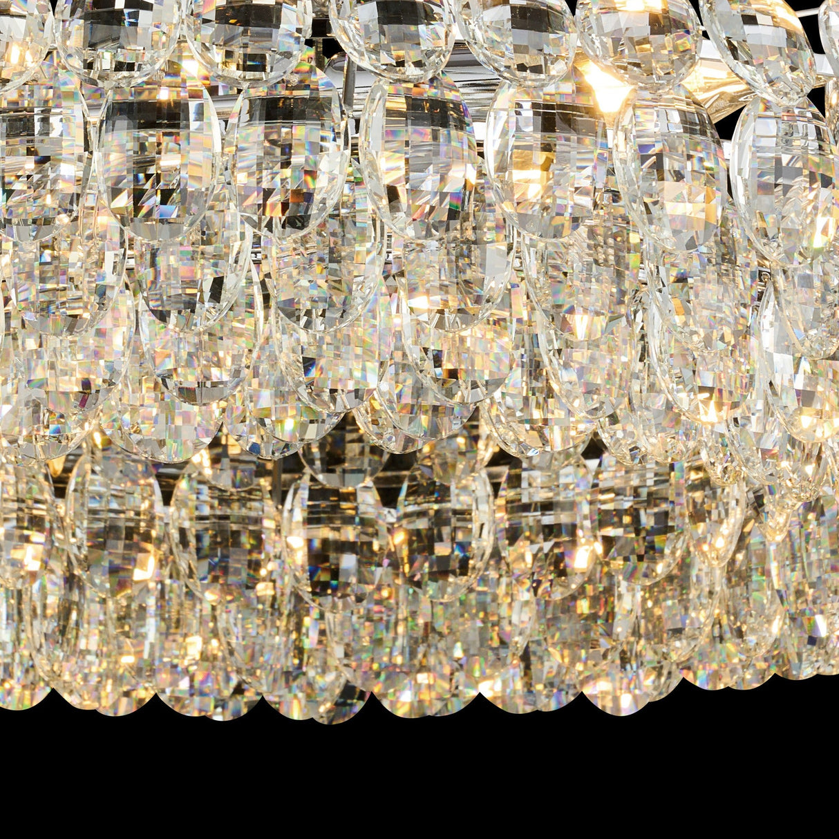 Coniston 15 Light Ring Crystal Semi-Flush Ceiling Light - Polished Chrome