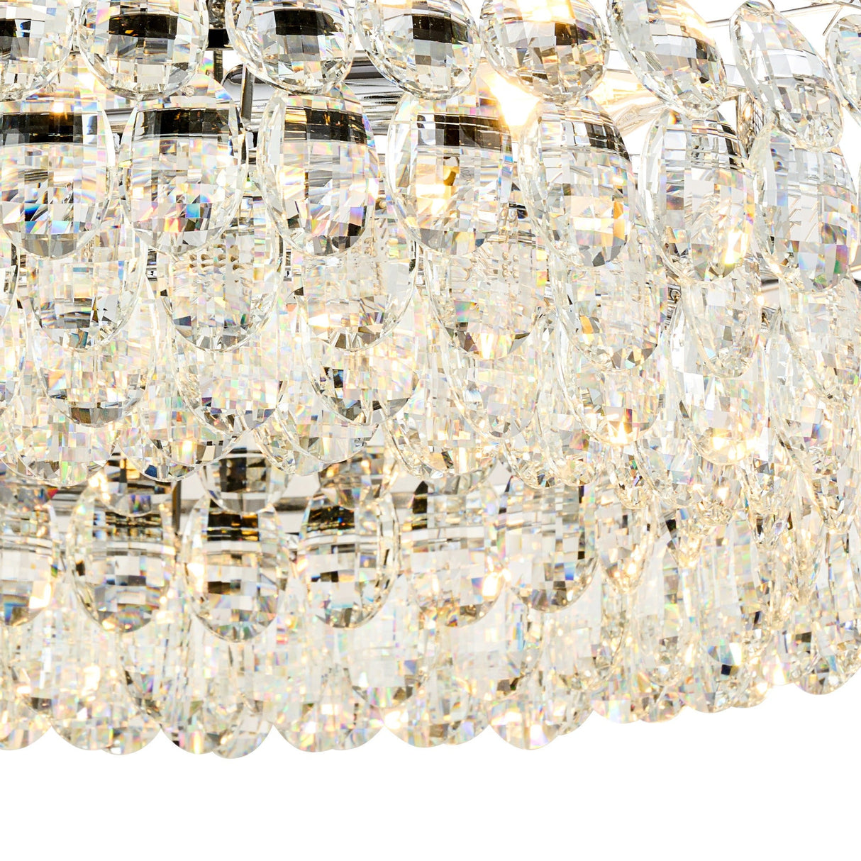 Coniston 15 Light Ring Crystal Semi-Flush Ceiling Light - Polished Chrome